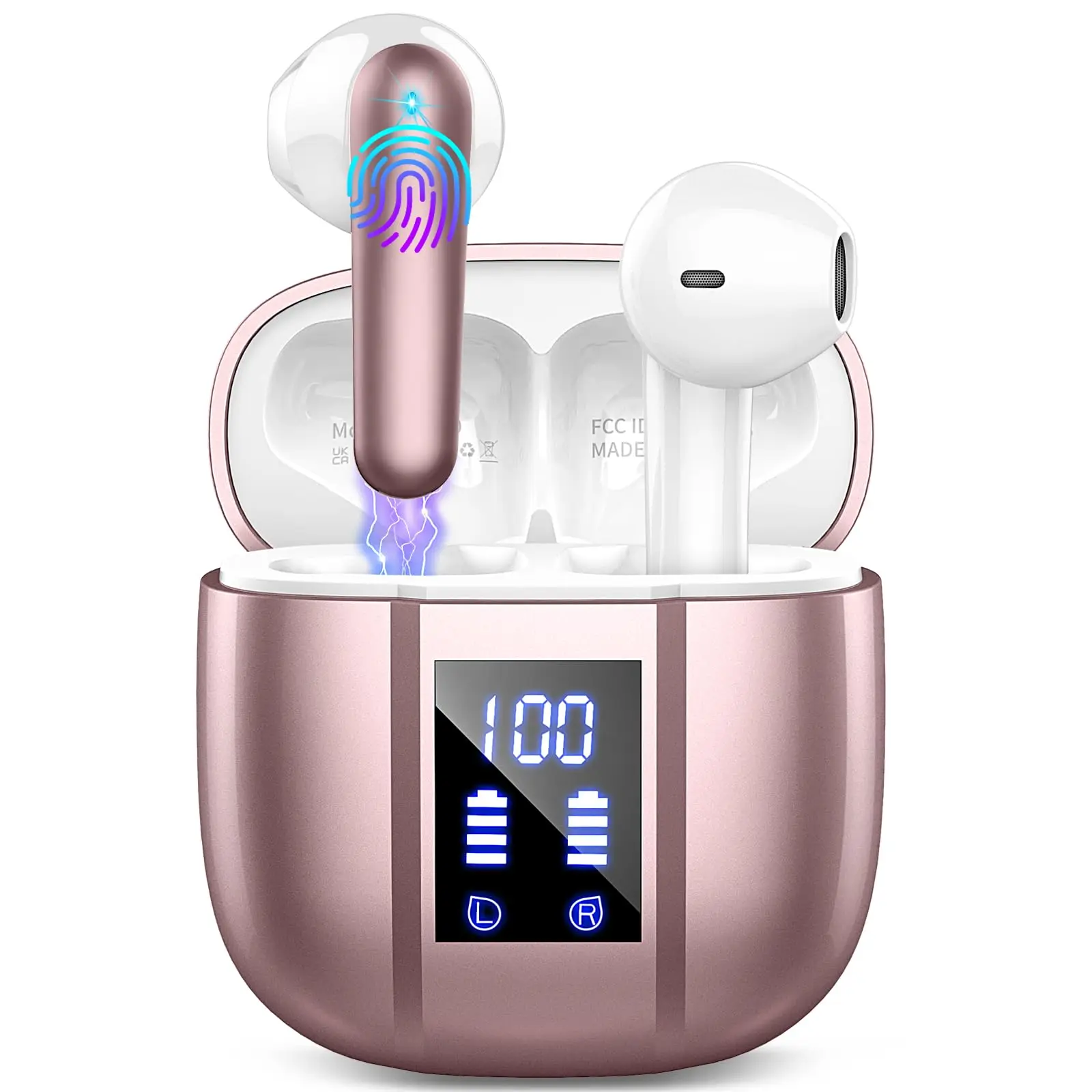 Wireless Earbuds, Bluetooth 5.3 Headphones In Ear with 4 ENC Mics, 42H Playtime LED Display Wireless Earphones. - Image 3