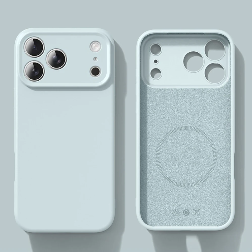 New Liquid Magnetic Silicone Phone Case For iPhone 17 16 15 14 13 12 Pro Max 16 Plus 17Pro 17 Air For Magsafe Soft Bumper Cover