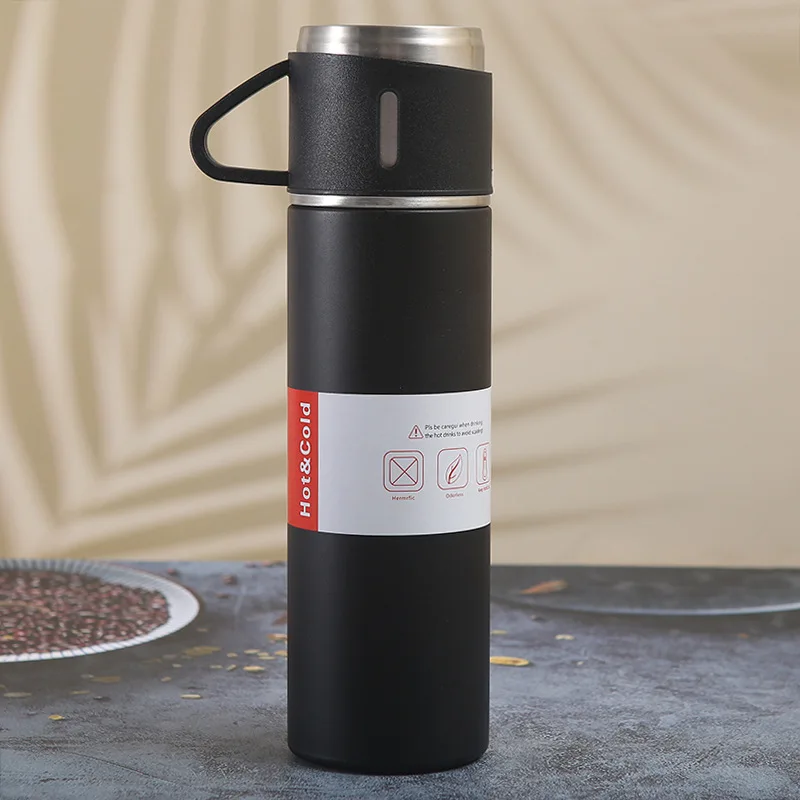 500ML Stainless Steel Vacuum Flask Gift Set Office Business Style Thermos Bottle Outdoor Hot Water Thermal Insulation Couple Cup - Image 10