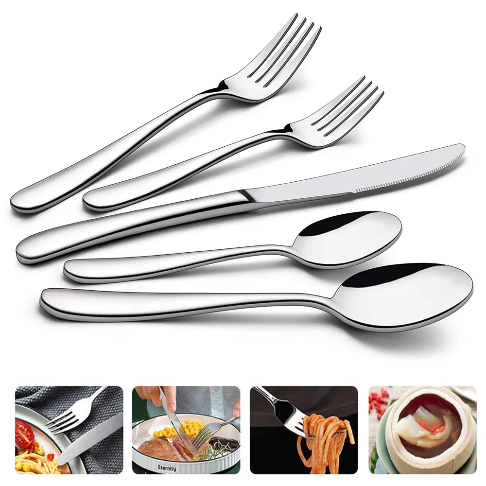 30pc Dinnerwear Sets Luxury Tableware Stainless steels Tableware set Steak Knife Fork Spoon Cutlery Set Kitchen Household - Image 13