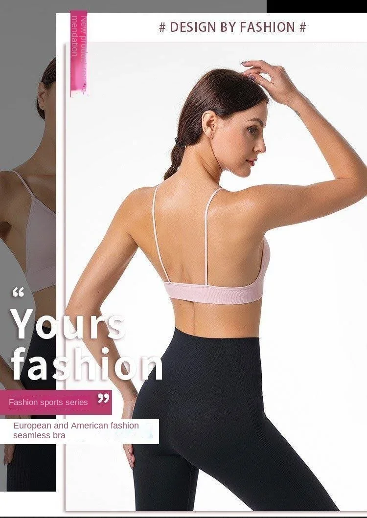 V Neck Seamless Triangle Cup Bra Camisole Underwear Wrapped Chest Women S M L Breathable Gather Up Sports Fitness Yoga Casual - Image 16