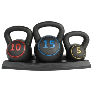 5/10/15LB Kettlebell Set with Non-Slip Handle, Compact Home Gym Equipment for Strength Training, Fitness & Rehabilitation