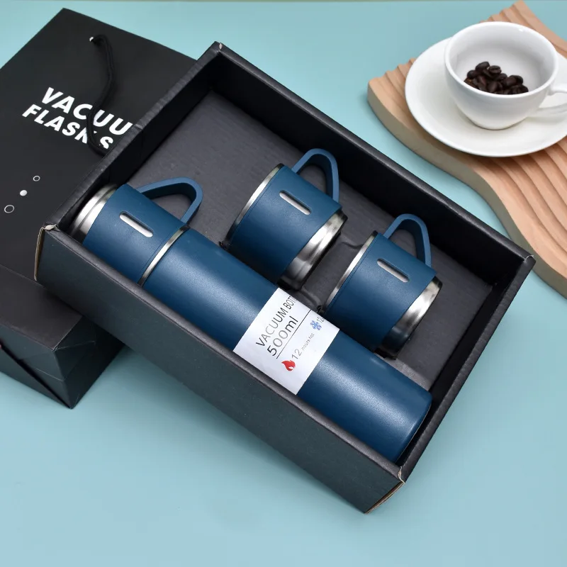 500ML Stainless Steel Vacuum Flask Gift Set Office Business Style Thermos Bottle Outdoor Hot Water Thermal Insulation Couple Cup - Image 9