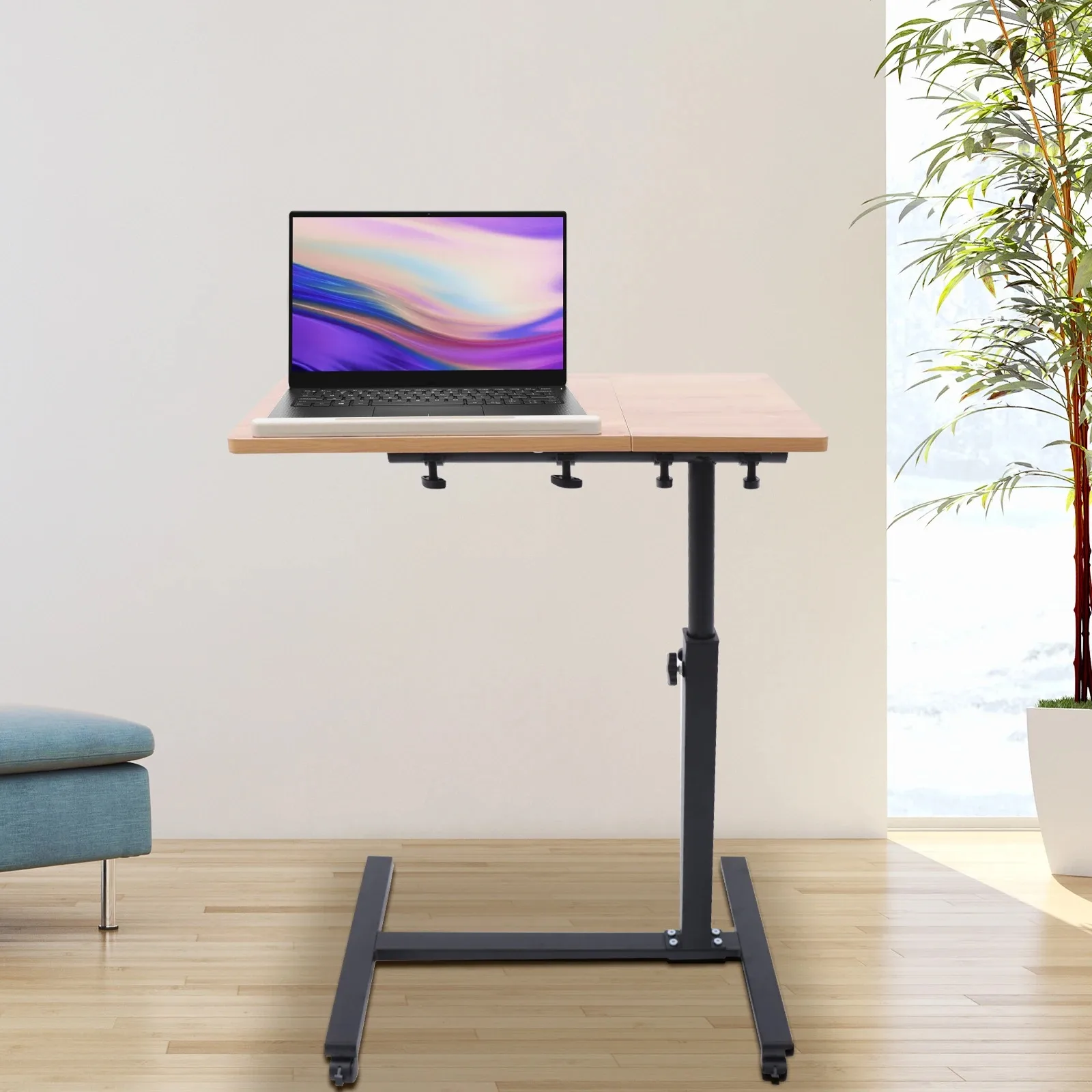 Portable Mobile Lift Computer Folding Desk Study Table Height Adjustable Computer Desk Lap Bed Tray Bed Desk Work Furniture - Image 6