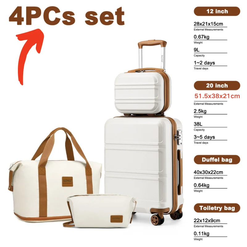 KONO 2/4/6-piece beauty case box cosmetics case hand luggage toilet bag travel bag luggage set - Image 3