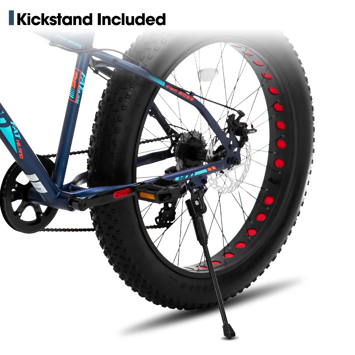 Hiland 20 Inch Kids' Bicycles Fat Tire Mountain Bike for Age 5 + Years, Shimano 7-Speed, Dual-Disc Brake,Kids BeachBicycle - Image 3