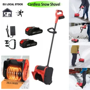 13" Electric Snow Shovel Cordless Snow Blower with 21V 2x3000mAh & Quick Charger Handle Adjustable For Patio Sidewalk Driveway