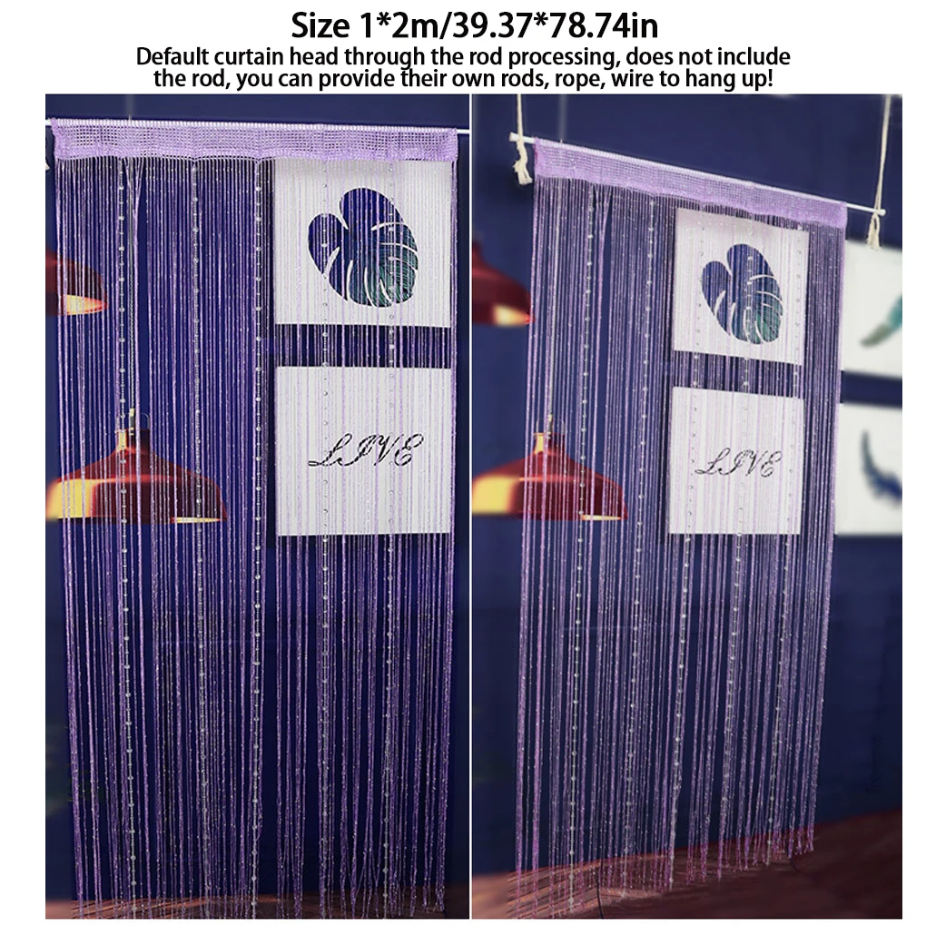 Crystal Beaded String Curtains Screen String Divider Blind Flash Line Shiny Tassel String Door Curtain for Living Door Window - Image 9