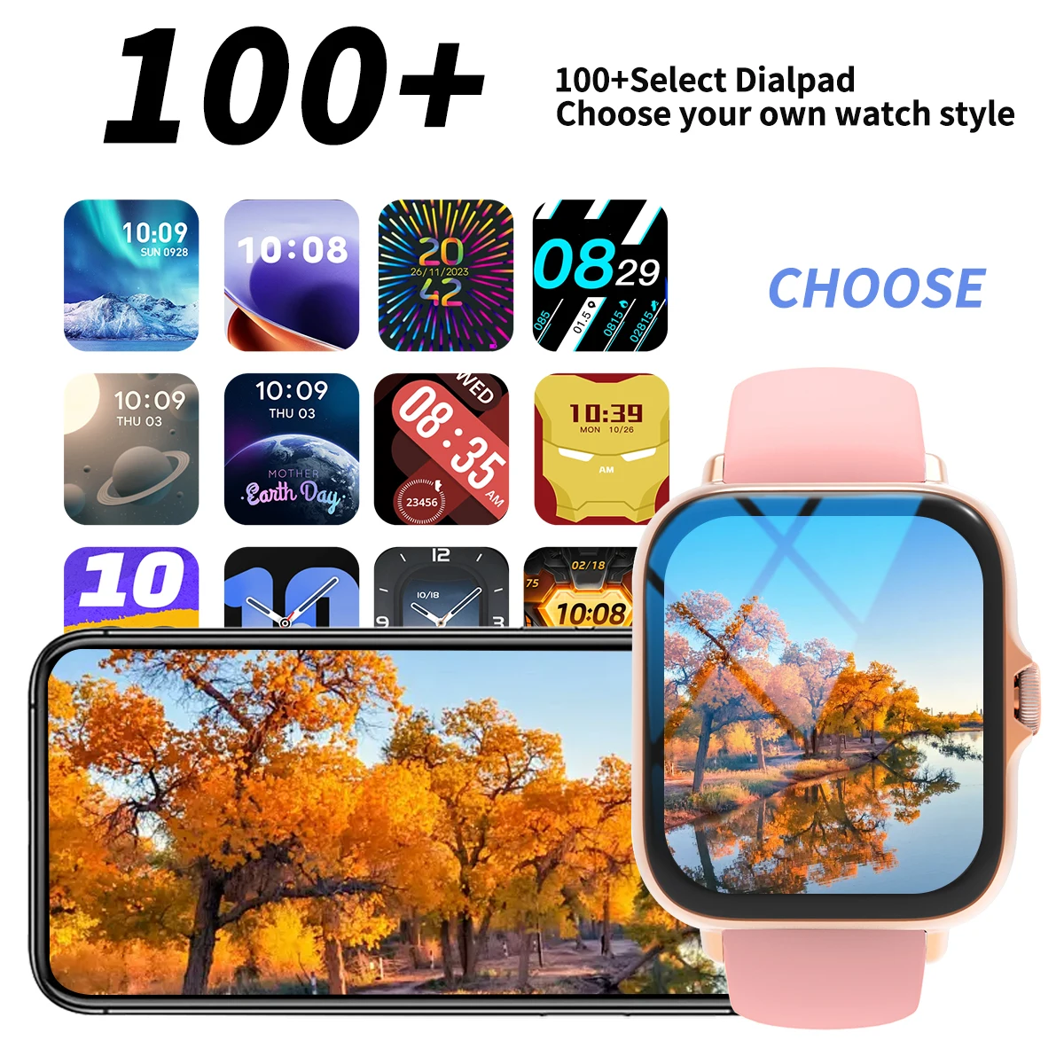 Smart watch with full touch screen, call, message reminder, music control and other functions, compatible with iPhone/android mo - Image 5