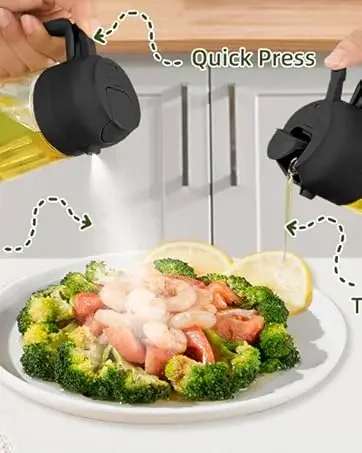 2IN1 Oil Dispenser 1-2PCS Mister 500ML Spray Plastics Oil Spray Bottle with 2pcs Brush Spray Pour Cooking Spritzer BBQ Bottle - Image 30
