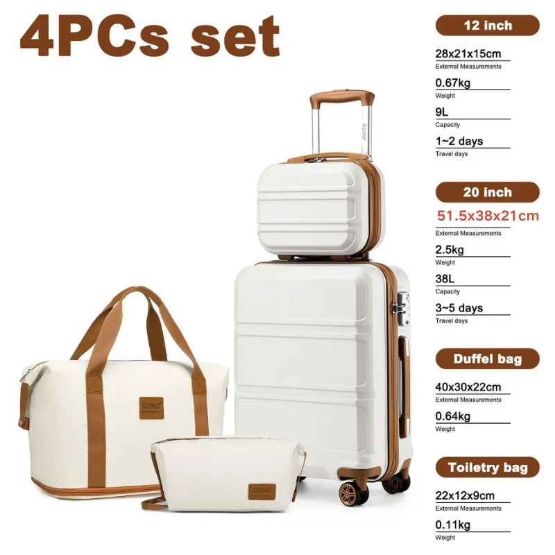 KONO 2/4/6-piece beauty case box cosmetics case hand luggage toilet bag travel bag luggage set - Image 12