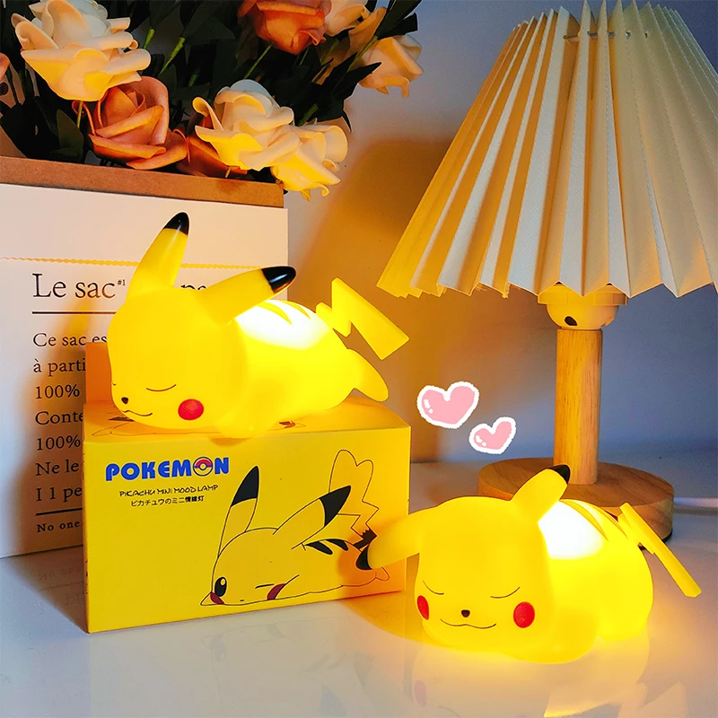 Genuine Pokemon elf Night Light Figure Pikachu Eevee Psyduck Bulbasaur Jirachi Bedside Lamp Bedrooms Children Toys Christmas Gif - Image 12