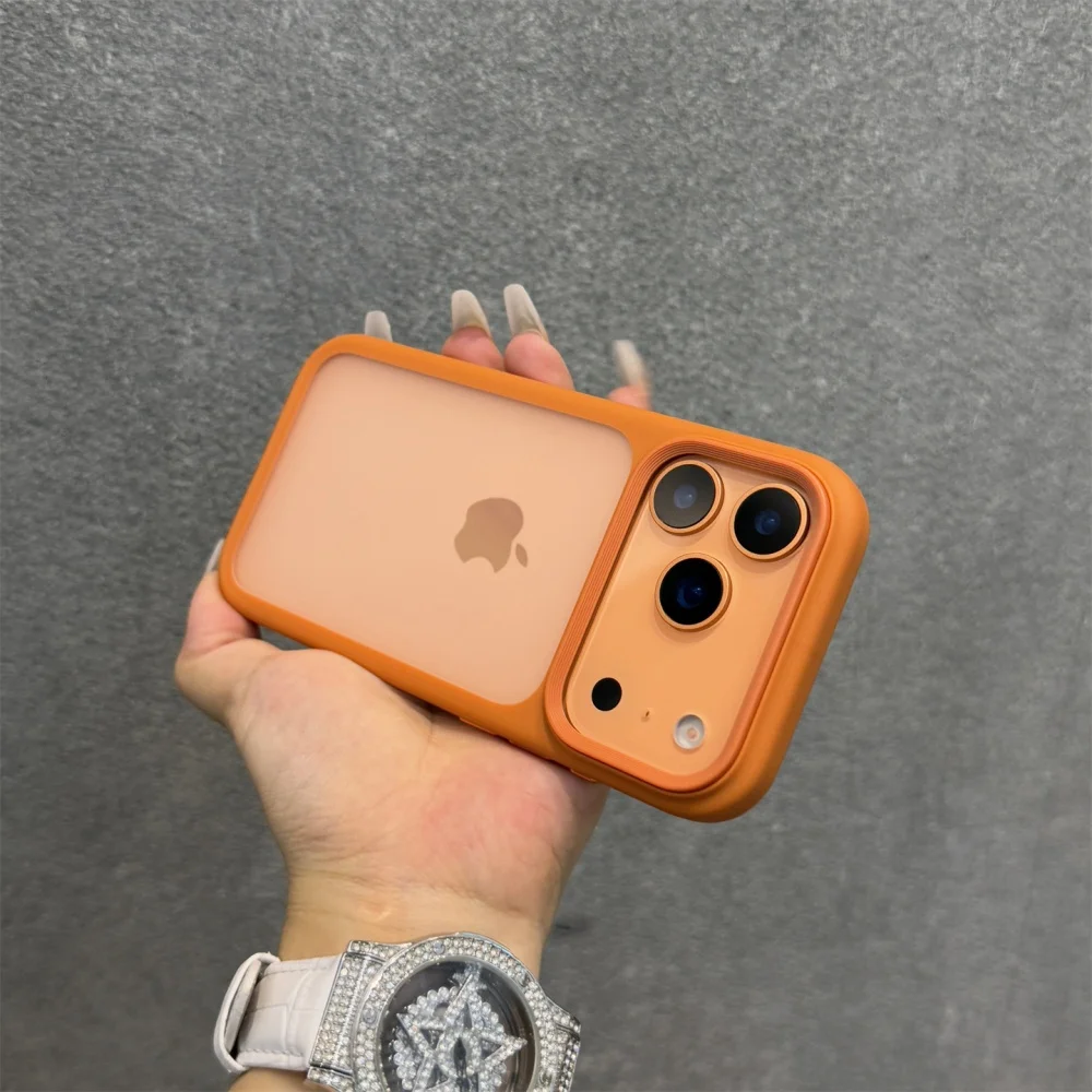 New Metal Buttons Skin Feel Orange Shield Matte Transparent Phone Case For iPhone 17 Pro Max 17 Air 17 Pro 17 Shockproof Cover - Image 11