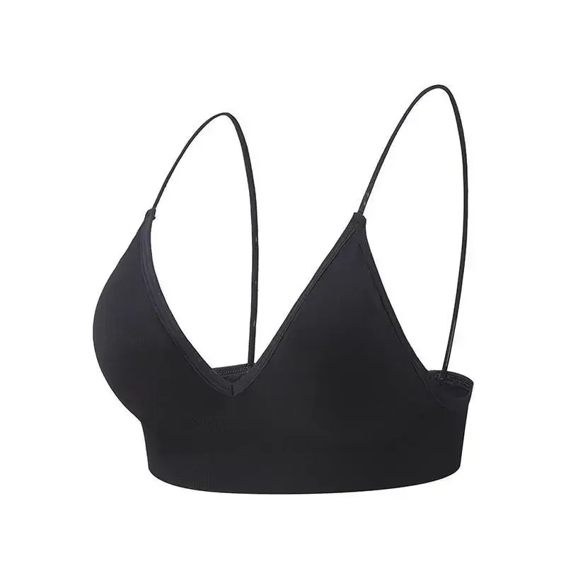 V Neck Seamless Triangle Cup Bra Camisole Underwear Wrapped Chest Women S M L Breathable Gather Up Sports Fitness Yoga Casual - Image 8