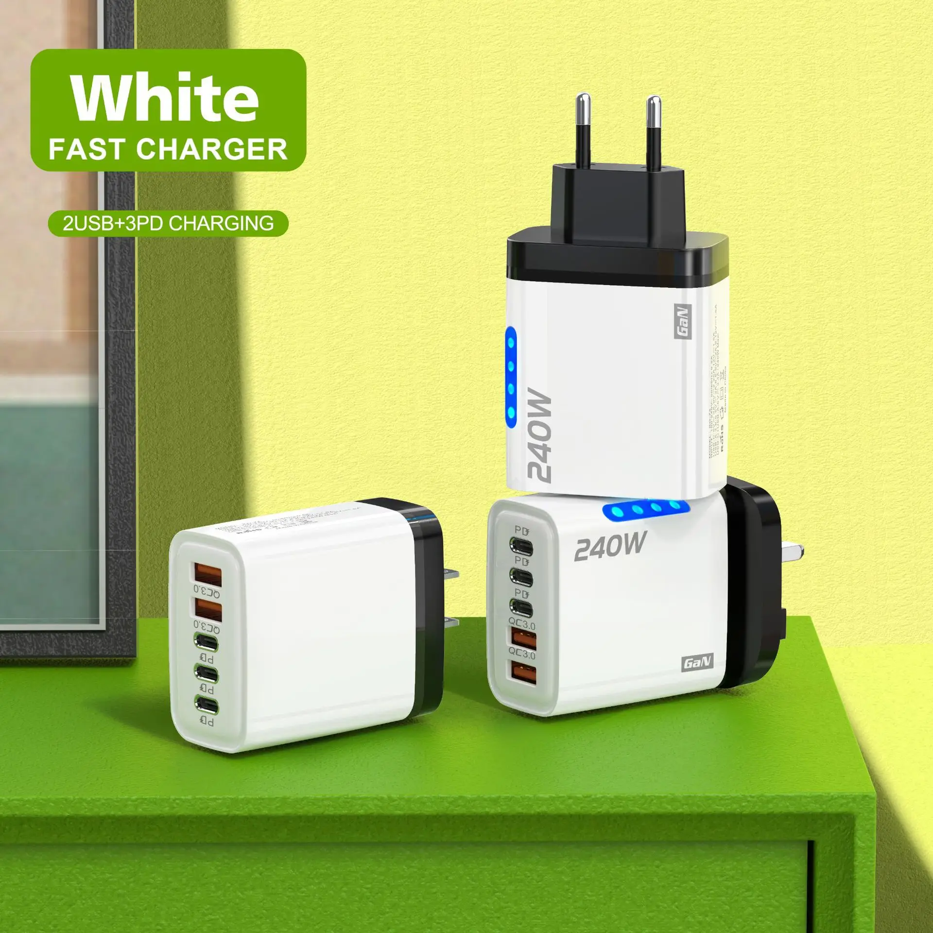 Xiaomi 240W GaN Fast Charger With LED Light 2USB+3TypeC Multi Port Phone Charging Head For iPhone Samsung Laptop Tablets New - Image 14