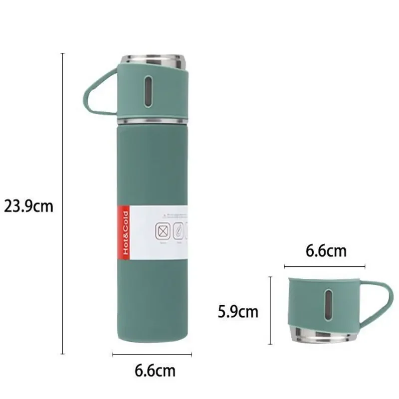 500ML Stainless Steel Vacuum Flask Gift Set Office Business Style Thermos Bottle Outdoor Hot Water Thermal Insulation Couple Cup - Image 5