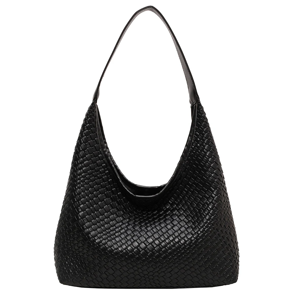 Stylish Women Large Shoulder Bag with Pouch Trendy PU Woven Tote Satchel Bag for Everyday Use and Shopping - Image 4