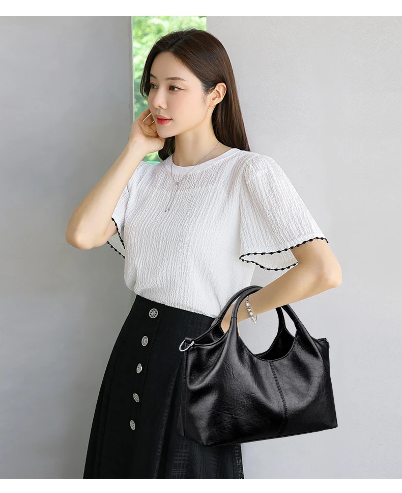 High Quality Large capacity Leather Women Tote Bag Designer Soft Leather Ladies Shoulder Crossbody Bag Fashion Female Handbags - Image 12