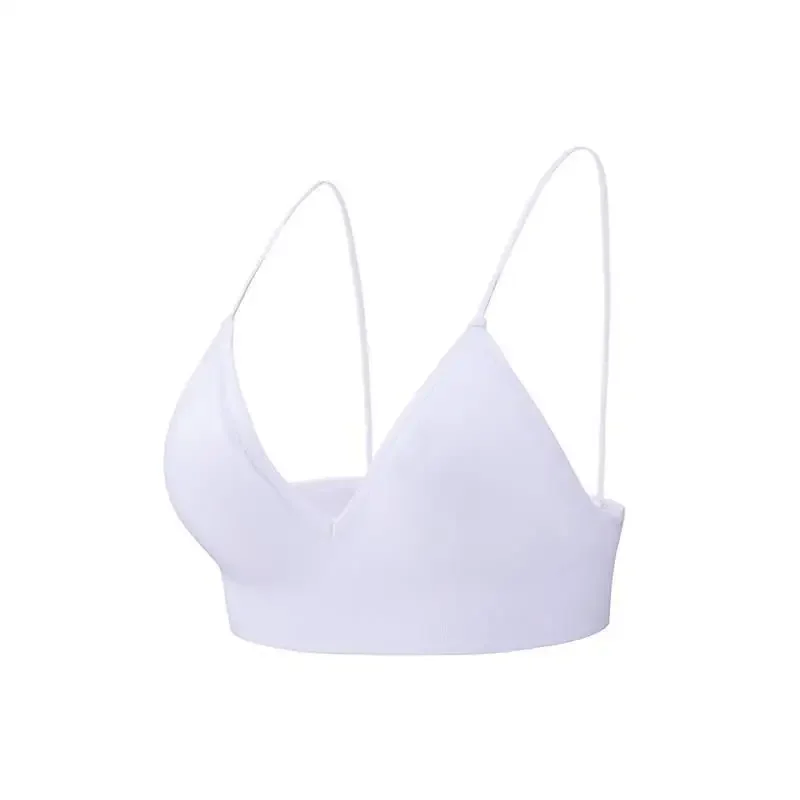 V Neck Seamless Triangle Cup Bra Camisole Underwear Wrapped Chest Women S M L Breathable Gather Up Sports Fitness Yoga Casual - Image 43