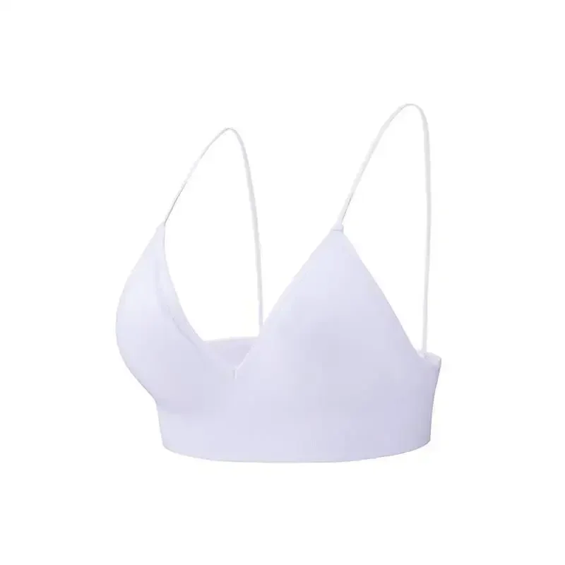 V Neck Seamless Triangle Cup Bra Camisole Underwear Wrapped Chest Women S M L Breathable Gather Up Sports Fitness Yoga Casual - Image 13