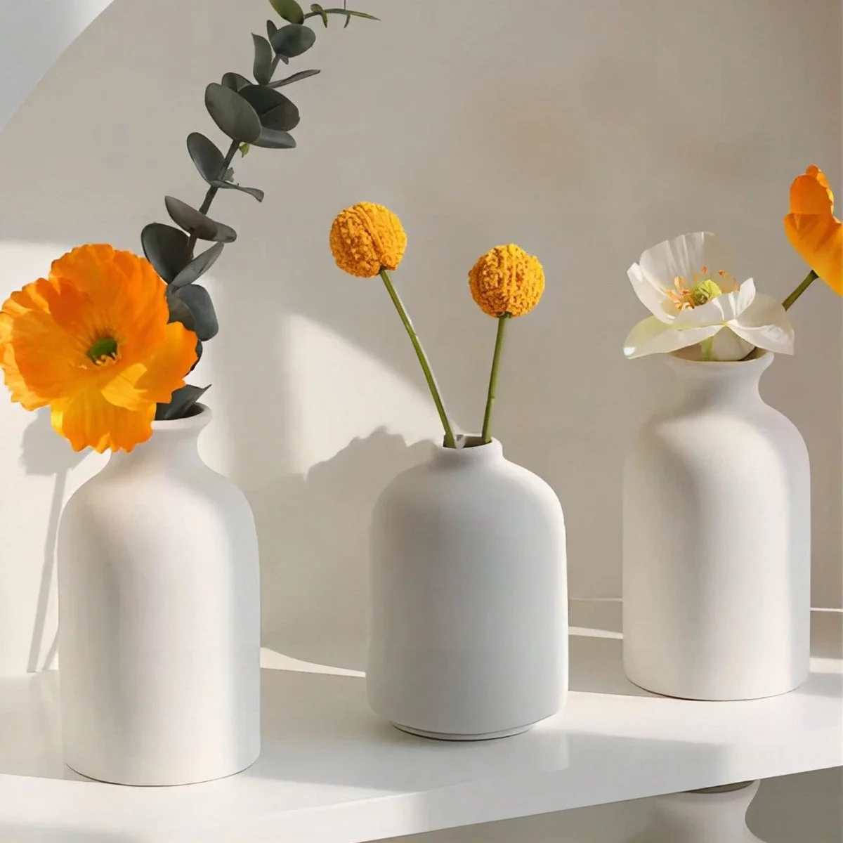 3PCS Bohemian Ceramic Vase Set, Matte Neutral Cylinder Vases for Home Decor, Mother's Day Gift & Living Room Elegant Decor - Image 3