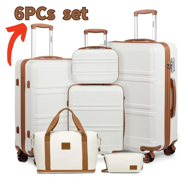 KONO 2/4/6-piece beauty case box cosmetics case hand luggage toilet bag travel bag luggage set - Image 4