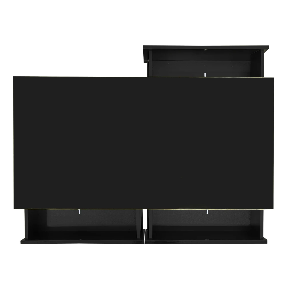 Modern LED Coffee Table with High Gloss Surface, Gold Decoration, Drawers and A Compartment with Color Changing LED Light Strip - Image 50