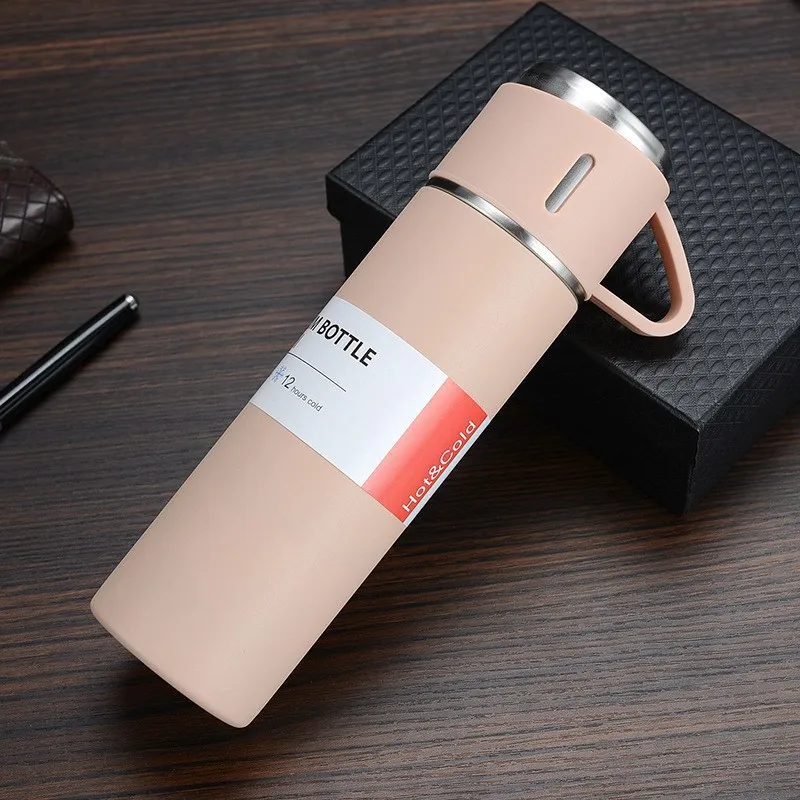 500ML Stainless Steel Vacuum Flask Gift Set Office Business Style Thermos Bottle Outdoor Hot Water Thermal Insulation Couple Cup - Image 8