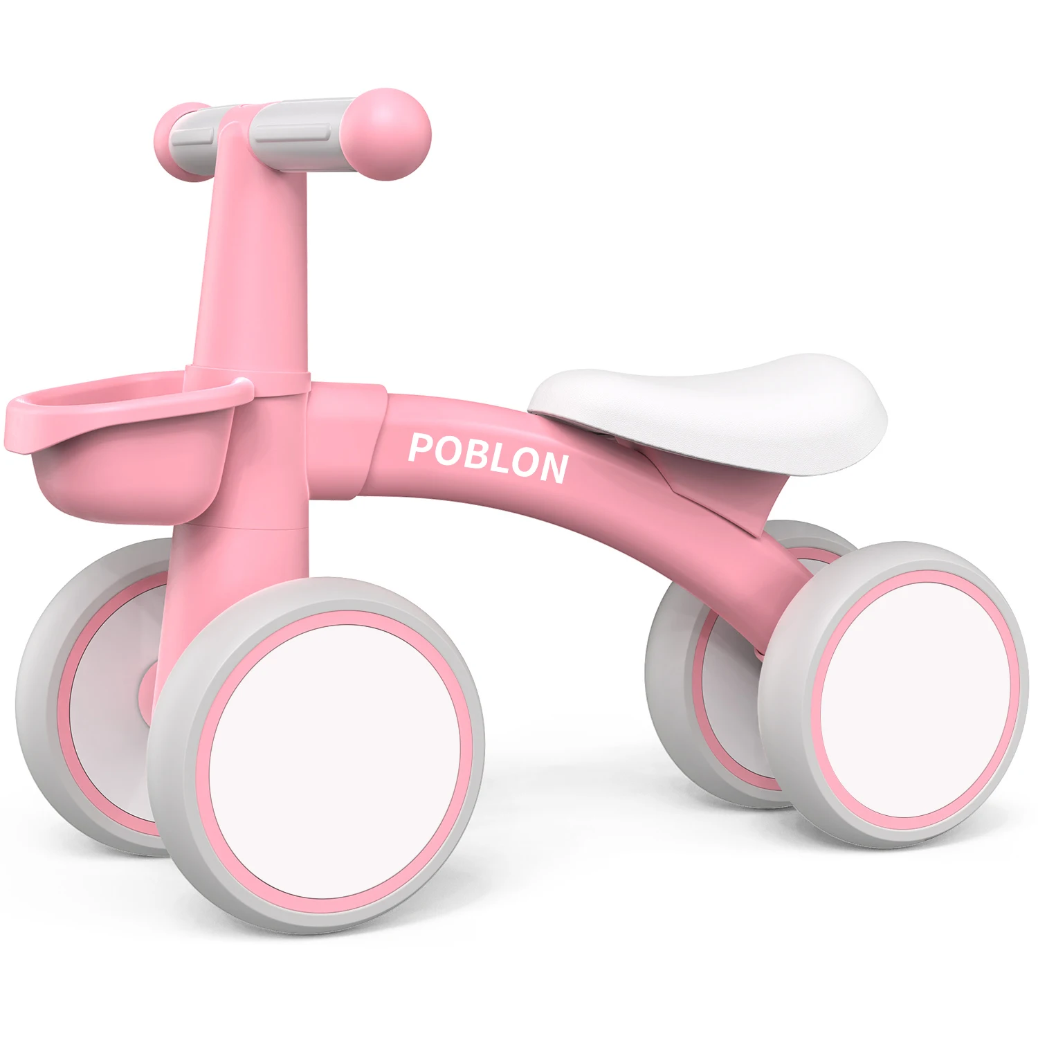 Baby Walkers, Poblon Unpedaled Baby Balance Bike for Children from 1 to 2 Years Old 12-24 Months 4 Wheels Bicycle with Basket - Image 9