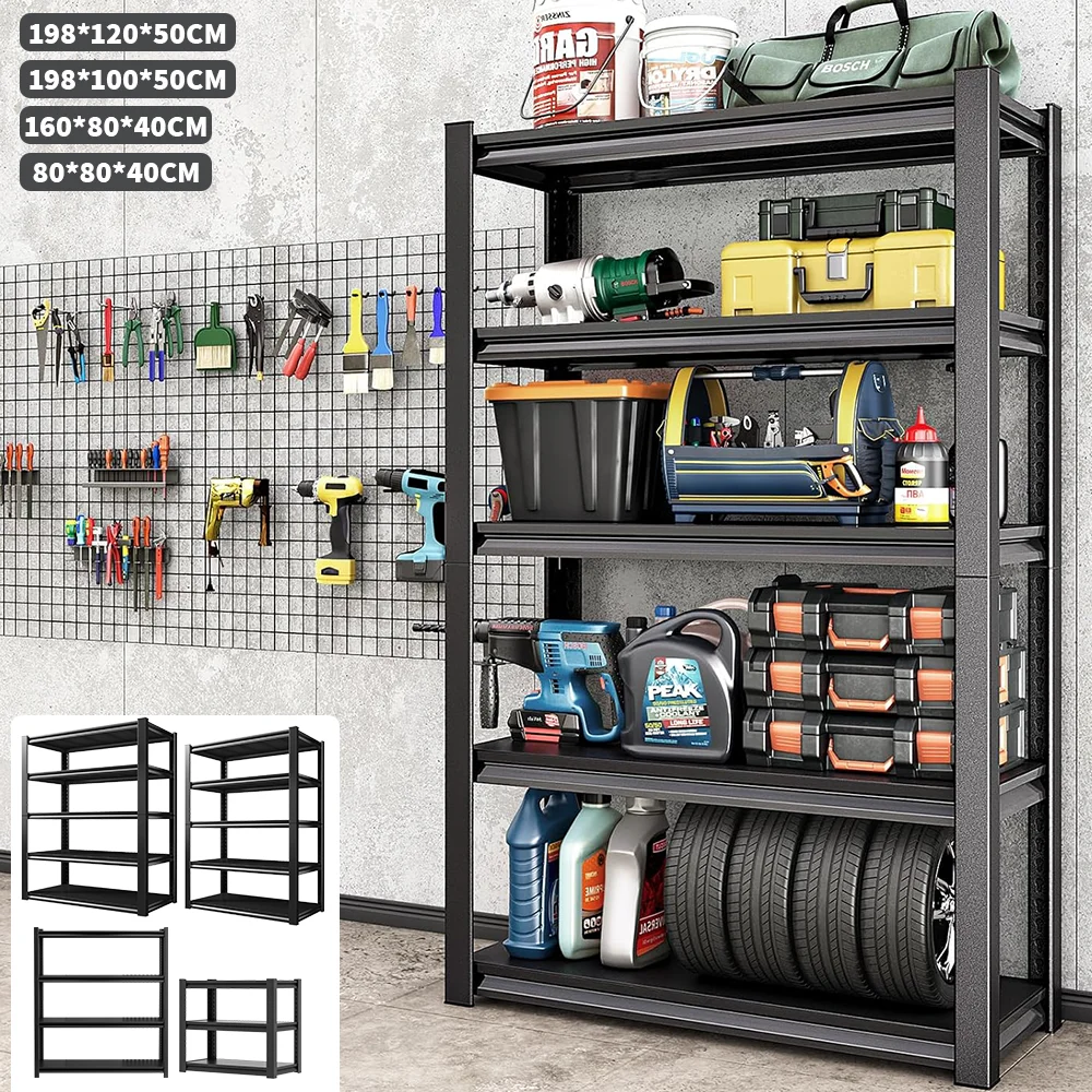 3/4 Tier storage rack Shelving Heavy Duty, Adjustable supermarket shelves carbon steel warehouse racks household storage racks