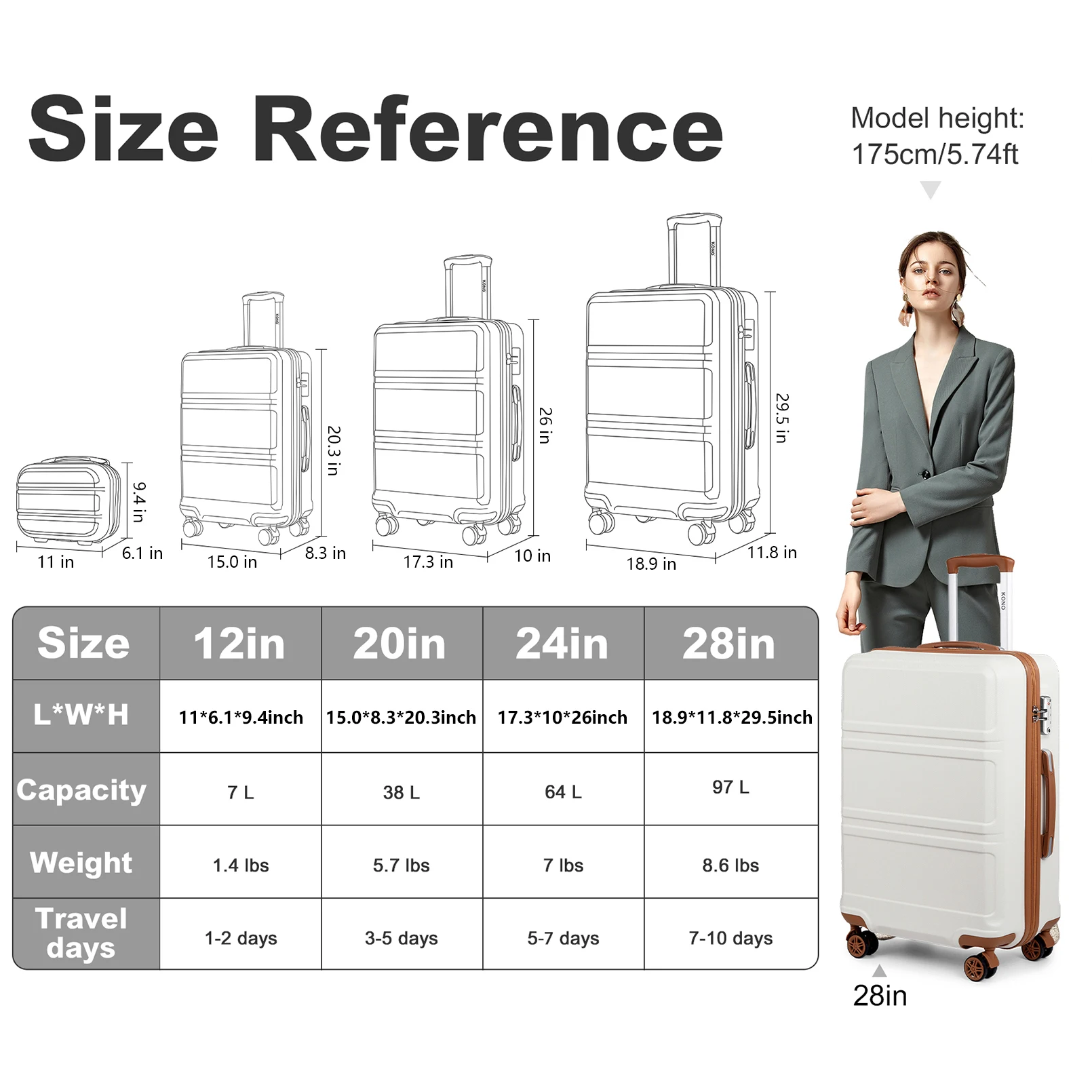 KONO 2/4/6-piece beauty case box cosmetics case hand luggage toilet bag travel bag luggage set - Image 15