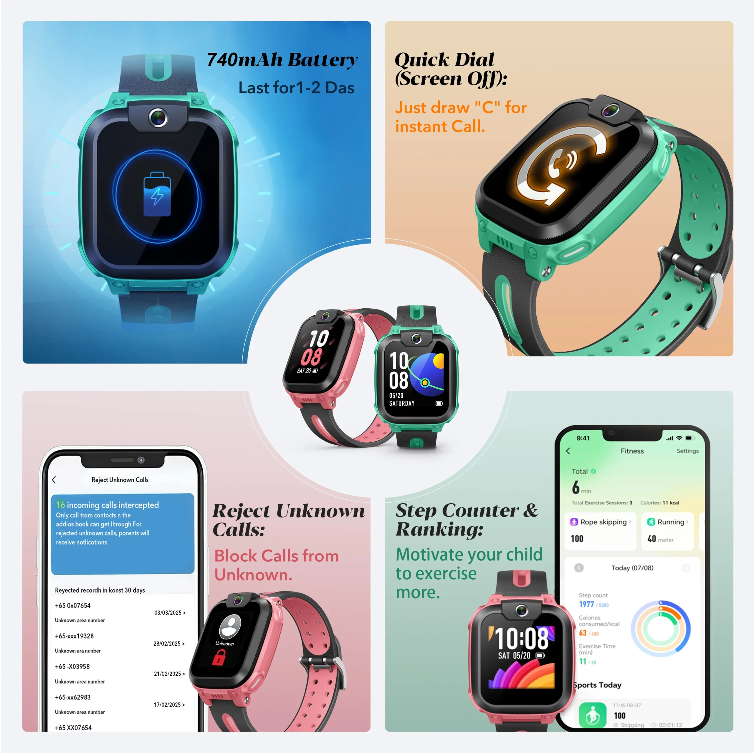 imoo Z1 Watch Phone 4G Smartwatch 1.3‘’ Screen 2MP Wide-angle Camera Voice Messages GPS SOS IPX8 BT4.2 HD Video Call For Kids - Image 4