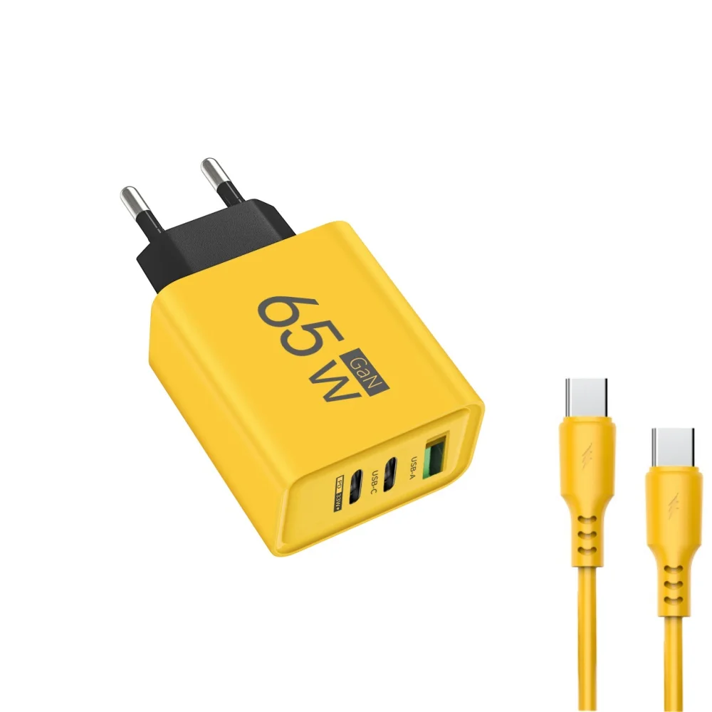 PD 65W GaN USB C Charger 3 Ports Fast Charger Quick Charge 3.0 Type C Phone Adapter For iPhone 15 16 Samsung Xiaomi Wall Charger - Image 10