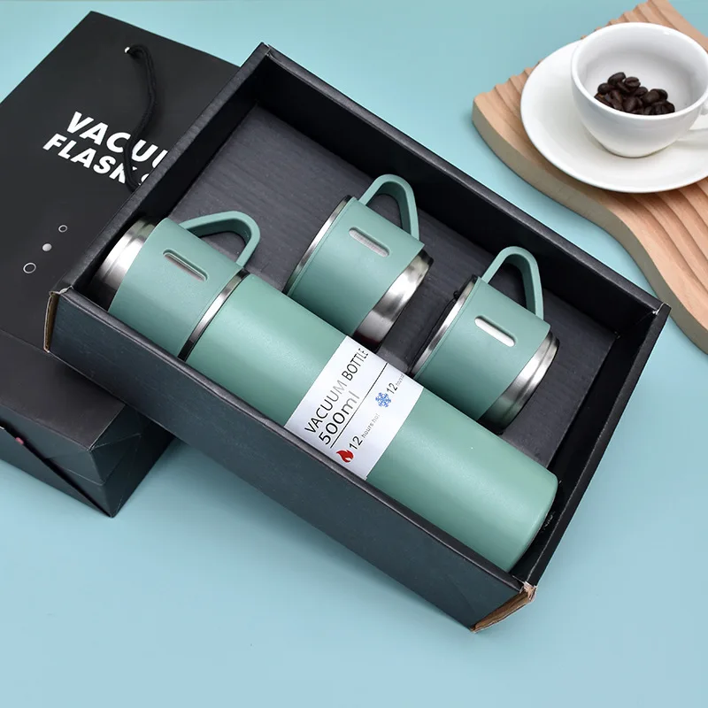 500ML Stainless Steel Vacuum Flask Gift Set Office Business Style Thermos Bottle Outdoor Hot Water Thermal Insulation Couple Cup - Image 17