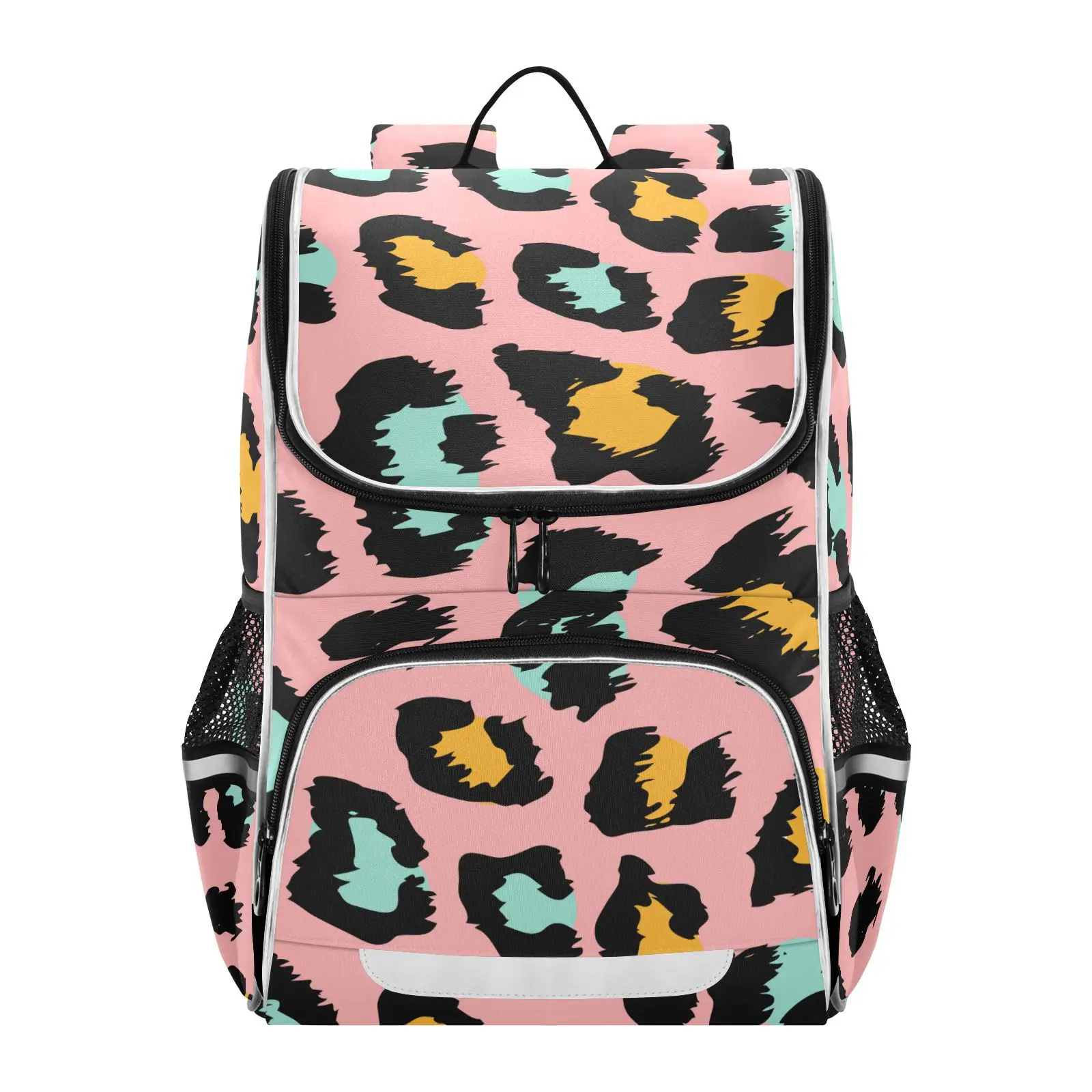 New Schoolbag Children Backpack Girl Primary Rainbow leopard tie-dye reflective stripe Book Bag Multi Pockets Japanese Backpacks - Image 9