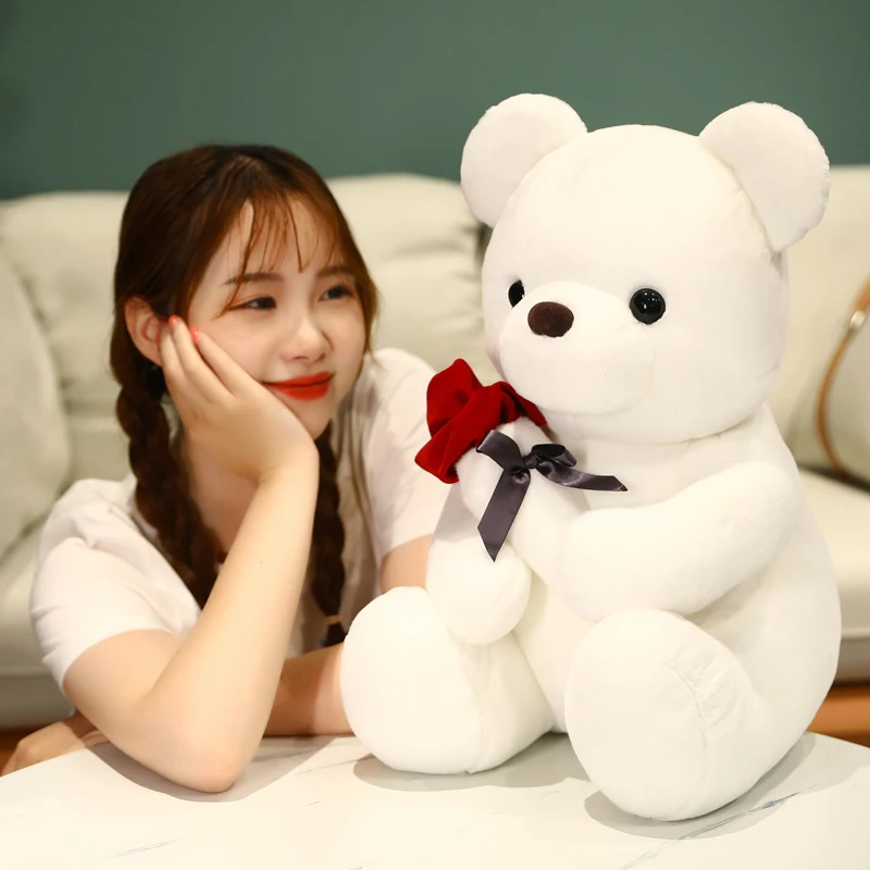 Kawaii Teddy Bear with Roses Plush Toy Soft Bear Stuffed Doll Romantic Gift for Lover Home Decor Valentine's Day Gifts for Girls - Image 4