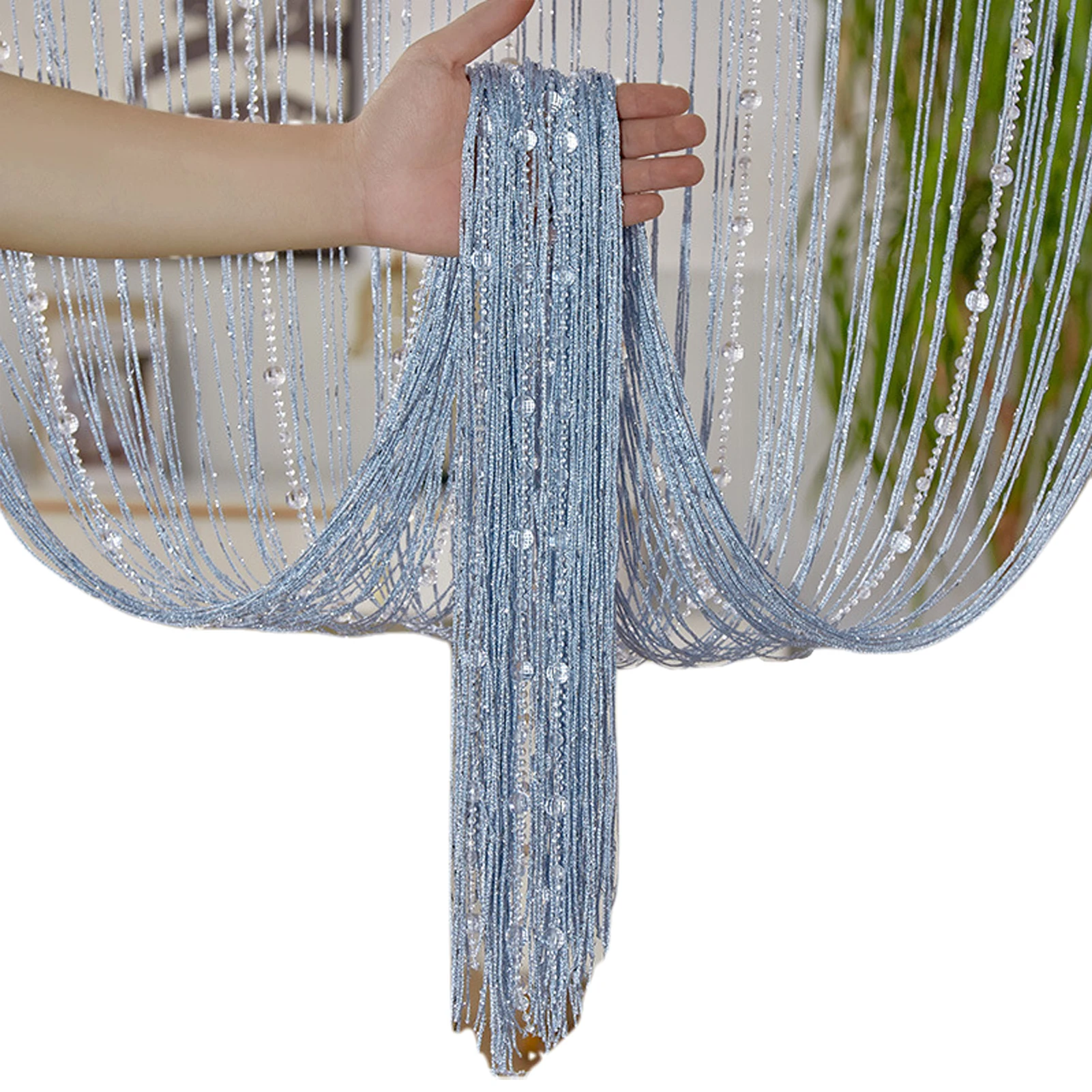 Crystal Beaded String Curtains Screen String Divider Blind Flash Line Shiny Tassel String Door Curtain for Living Door Window - Image 7