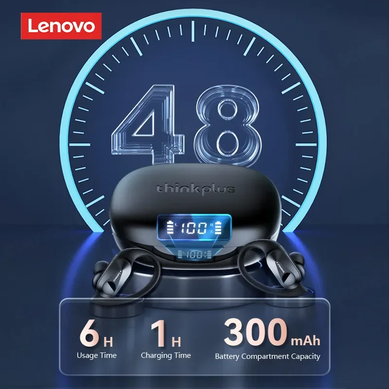 Lenovo Original LP75 TWS Bluetooth 5.3 Headphones Wireless Music Earphones LED Digital Display Noise Reduction Game Earbuds New