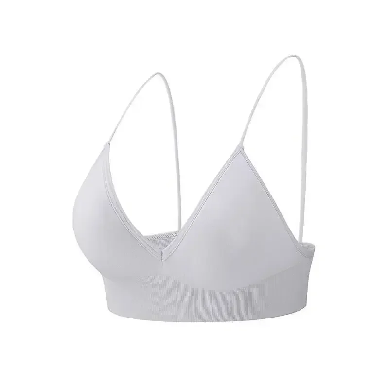 V Neck Seamless Triangle Cup Bra Camisole Underwear Wrapped Chest Women S M L Breathable Gather Up Sports Fitness Yoga Casual - Image 7