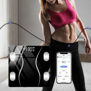 Körper-Analyse-Waage, Personenwaage mit 72 messdaten, Smart Body Scal mit Bluetooth, Digitale Waagen mit LCD-Display