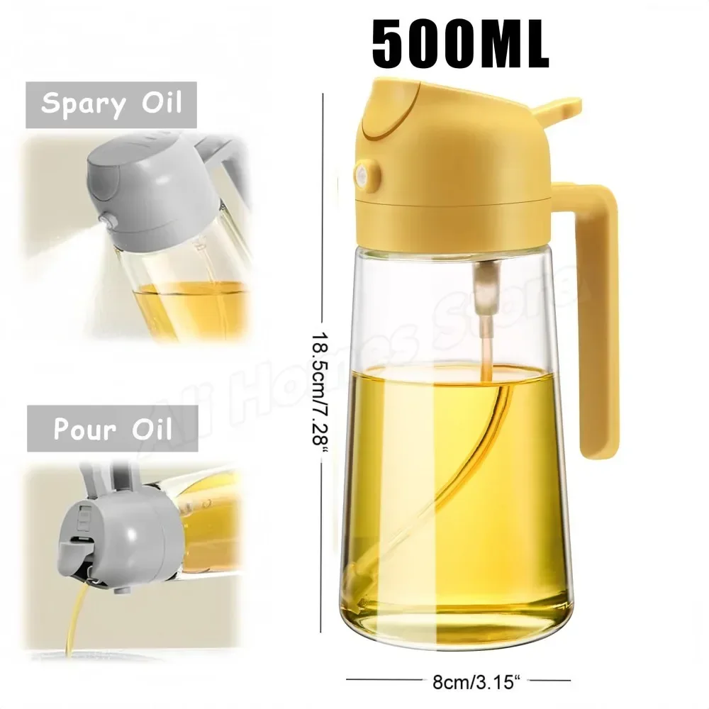 2IN1 Oil Dispenser 1-2PCS Mister 500ML Spray Plastics Oil Spray Bottle with 2pcs Brush Spray Pour Cooking Spritzer BBQ Bottle - Image 18
