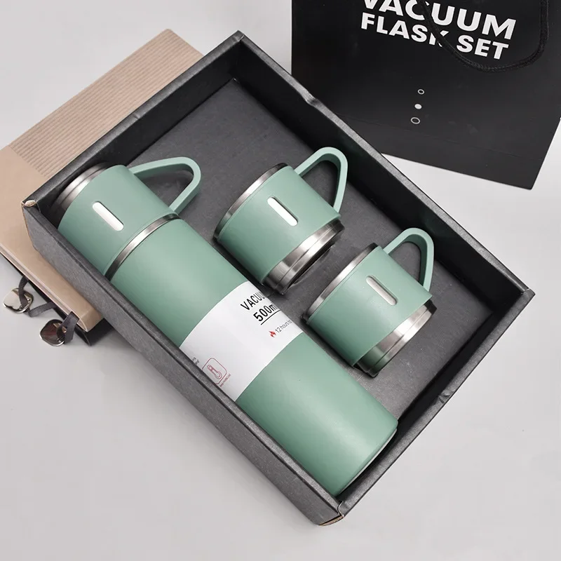 500ML Stainless Steel Vacuum Flask Gift Set Office Business Style Thermos Bottle Outdoor Hot Water Thermal Insulation Couple Cup - Image 21