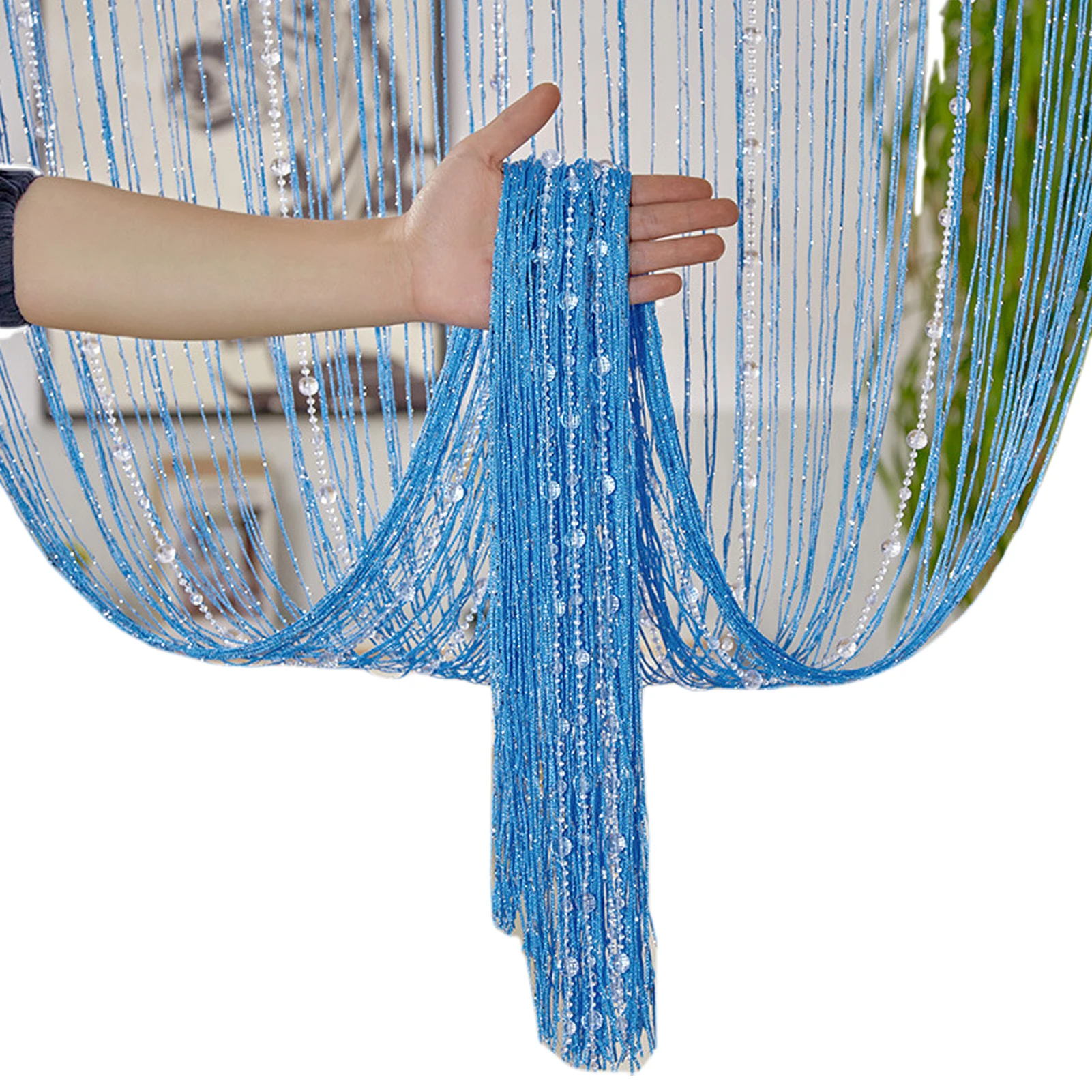 Crystal Beaded String Curtains Screen String Divider Blind Flash Line Shiny Tassel String Door Curtain for Living Door Window - Image 8