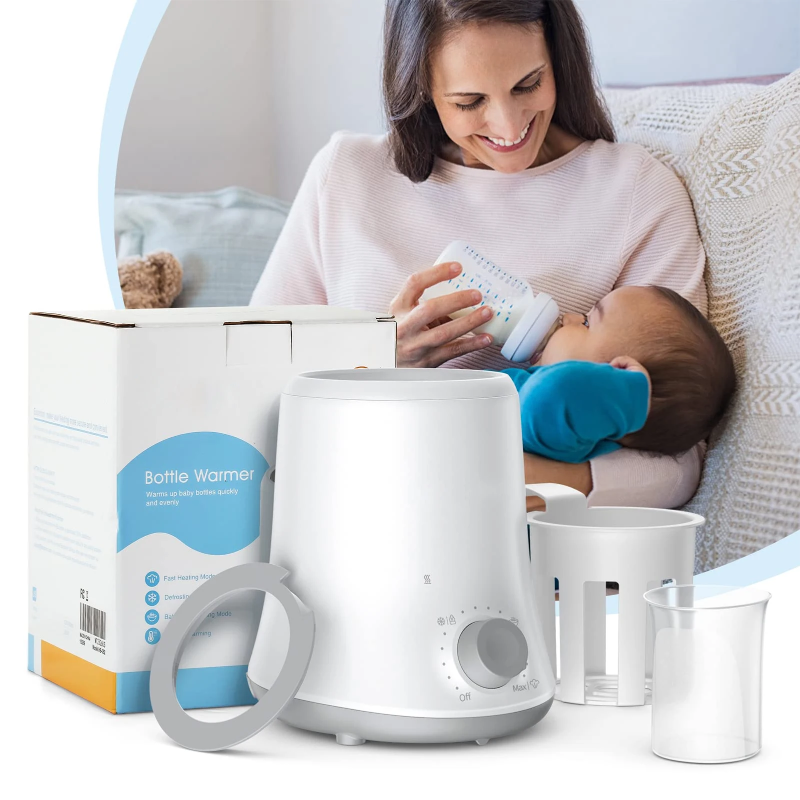 Multifunction Baby Bottle Warmer High Temperature Steam Fast Heating Milk Warmer Auto Shut Off PP Stainless Steel Bottle Warmer - Image 6