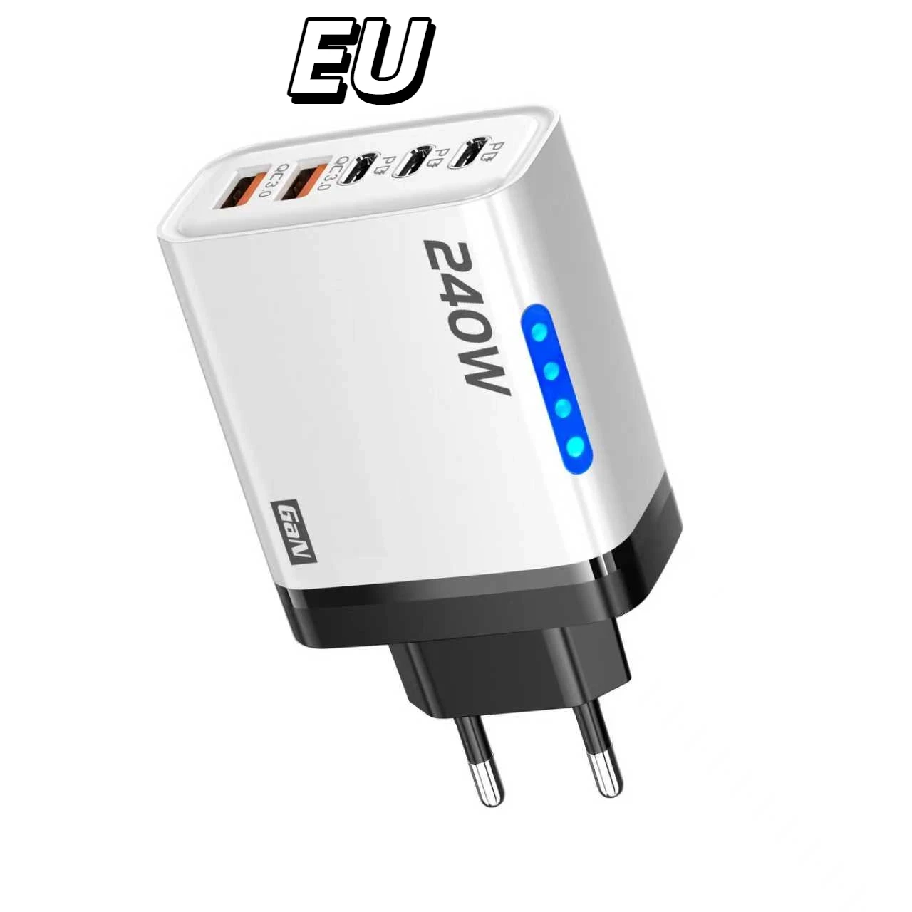 Xiaomi 240W GaN Fast Charger With LED Light 2USB+3TypeC Multi Port Phone Charging Head For iPhone Samsung Laptop Tablets New - Image 6