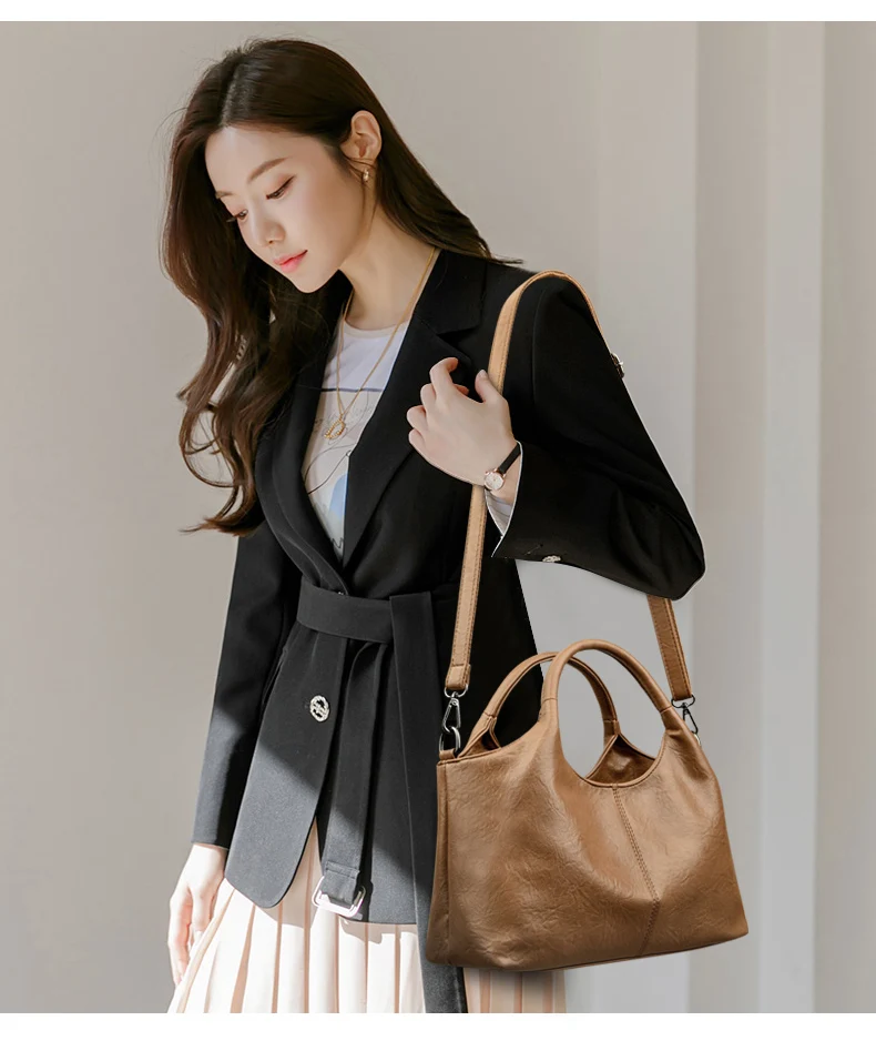 High Quality Large capacity Leather Women Tote Bag Designer Soft Leather Ladies Shoulder Crossbody Bag Fashion Female Handbags - Image 14