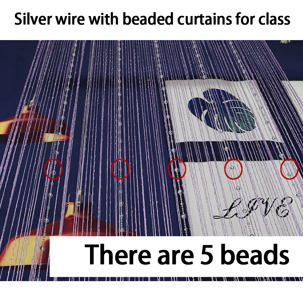 Crystal Beaded String Curtains Screen String Divider Blind Flash Line Shiny Tassel String Door Curtain for Living Door Window - Image 13