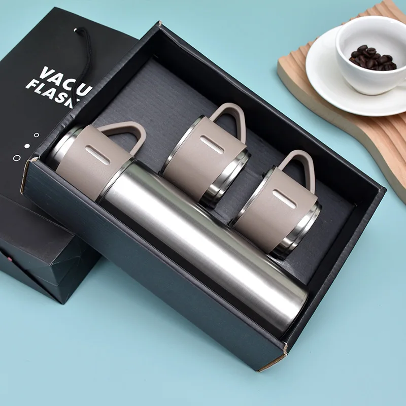 500ML Stainless Steel Vacuum Flask Gift Set Office Business Style Thermos Bottle Outdoor Hot Water Thermal Insulation Couple Cup - Image 16