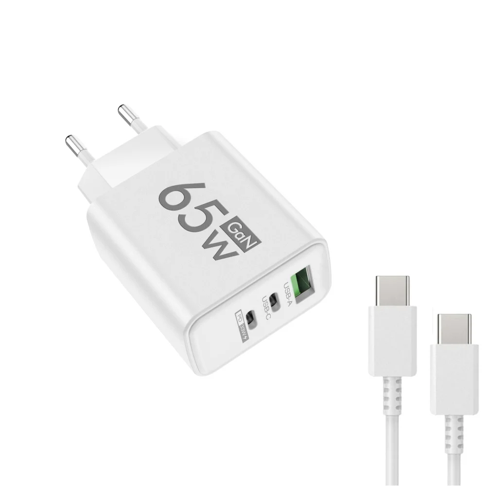 PD 65W GaN USB C Charger 3 Ports Fast Charger Quick Charge 3.0 Type C Phone Adapter For iPhone 15 16 Samsung Xiaomi Wall Charger - Image 6