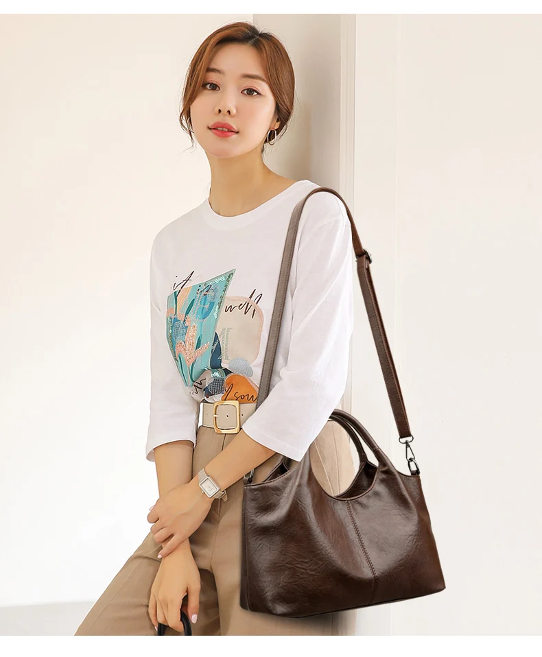 High Quality Large capacity Leather Women Tote Bag Designer Soft Leather Ladies Shoulder Crossbody Bag Fashion Female Handbags - Image 15